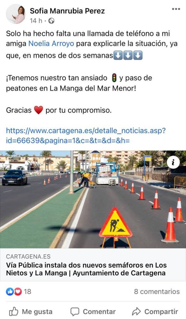 Una amiga de Arroyo desvela que con sólo “una llamada” la alcaldesa del PP le instala un semáforo y un paso de peatones 1 Una amiga de Arroyo desvela que con sólo “una llamada” la alcaldesa del PP le instala un semáforo y un paso de peatones