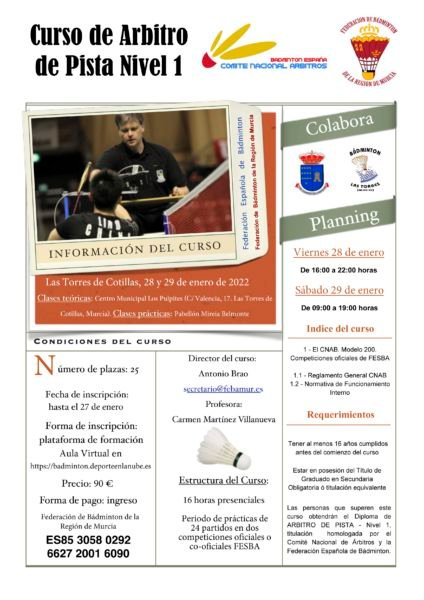 Curso de Árbitro Nacional de Pista Nivel I “FEBAMUR” 2022 1 Curso de Árbitro Nacional de Pista Nivel I “FEBAMUR” 2022